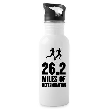 Marathon - 26,2 miles de détermination - Gourde avec paille intégrée - blanc - Droite