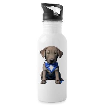 Labrador propriétaire chiot Labrador Retriever - Gourde avec paille intégrée - blanc - Droite