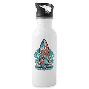 Surfbrett - Trinkflasche mit integriertem Trinkhalm - Weiß - Rechts