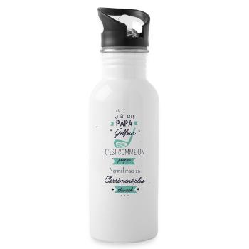 J'ai un papa golfeur carrément plus thwack - Gourde avec paille intégrée - blanc - Droite