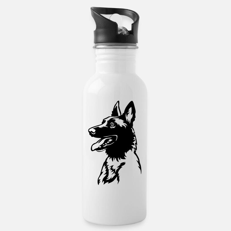 La tête de Malinoi - Gourde avec paille intégrée - blanc