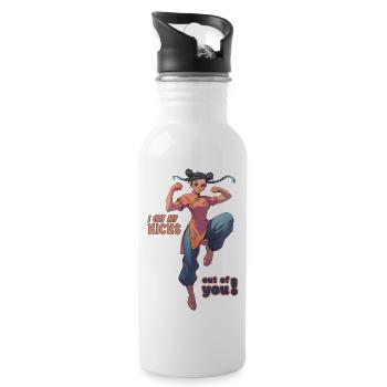 I get my kicks out of you 2 - Trinkflasche mit integriertem Trinkhalm - Weiß - Rechts