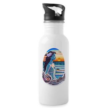 Surfing - Hawaii - Aloha - Water bottle with straw - white - Right