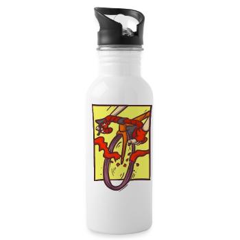 when cyclist touch finish line - Water bottle with straw - white - Right
