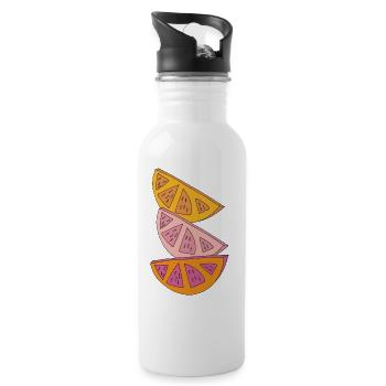 Orange wedges - Water bottle with straw - white - Right