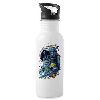 Astronaute - Gourde avec paille intégrée - blanc - Droite