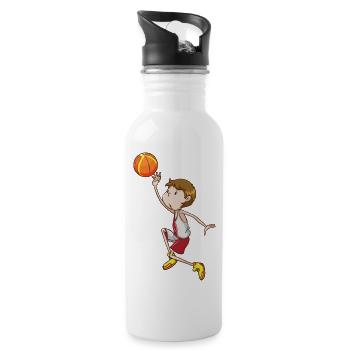 Ballsport - Trinkflasche mit integriertem Trinkhalm - Weiß - Rechts