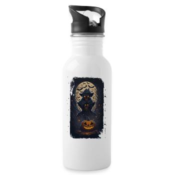 Happy Halloween I Gift - Water bottle with straw - white - Right