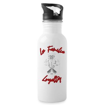 La Familia, Loyalty Design - Trinkflasche mit integriertem Trinkhalm - Weiß - Rechts
