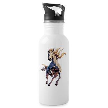 Wild Horse - Trinkflasche mit integriertem Trinkhalm - Weiß - Rechts