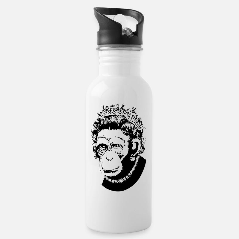 Reine des singes - Gourde avec paille intégrée - blanc
