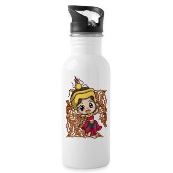 Cambodia Tradition Dance Khmer Apsara I Gift - Water bottle with straw - white - Right