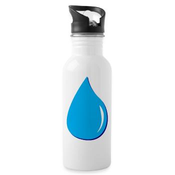 gouttelettes d’eau gouttes d’eau - Gourde avec paille intégrée - blanc - Droite