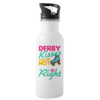 Rollschuh Design - Trinkflasche mit integriertem Trinkhalm - Weiß - Rechts