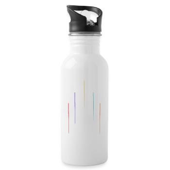 Farbige Freileitungen - Trinkflasche mit integriertem Trinkhalm - Weiß - Rechts