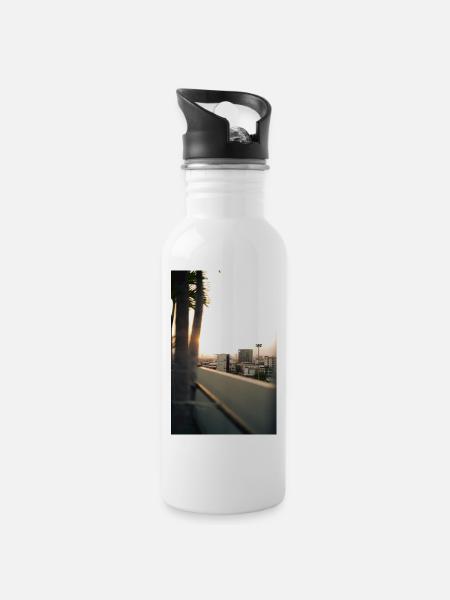 Bangkok - Water bottle with straw - white