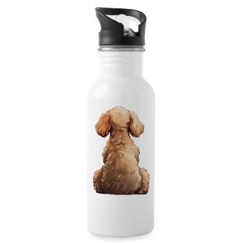 Caniche - Gourde avec paille intégrée - blanc - Droite