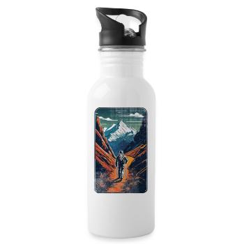 randonnée nature et montagne - Gourde avec paille intégrée - blanc - Droite