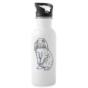 Rabbit white - Water bottle with straw - white - Right