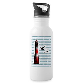 Phare au bord de la mer – paix et orientation - Gourde avec paille intégrée - blanc - Droite