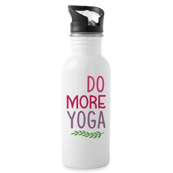 Faites plus de yoga - Gourde avec paille intégrée - blanc - Droite