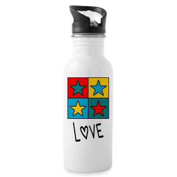 VALENTINSTAG. Junggesellinnenabschied. ICH LIEBE DICH. ICH LIEBE DICH. LIEBE - Trinkflasche mit integriertem Trinkhalm - Weiß - Rechts