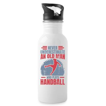Grand-père handball - Gourde avec paille intégrée - blanc - Droite