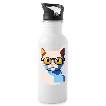 Pix le chat - Gourde avec paille intégrée - blanc - Droite