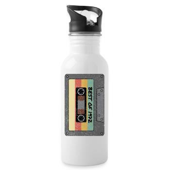 Best of 1972 Classic cassette tape original gift - Water bottle with straw - white - Right