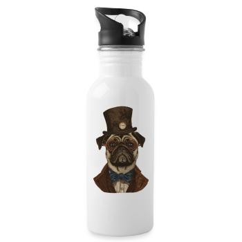Carlin Steampunk - Gourde avec paille intégrée - blanc - Droite
