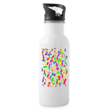 Ich bin nicht für Papiere - Trinkflasche mit integriertem Trinkhalm - Weiß - Rechts