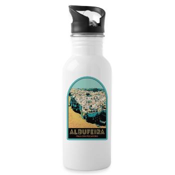 Illustration Albufeira Luftaufnahme - Trinkflasche mit integriertem Trinkhalm - Weiß - Rechts