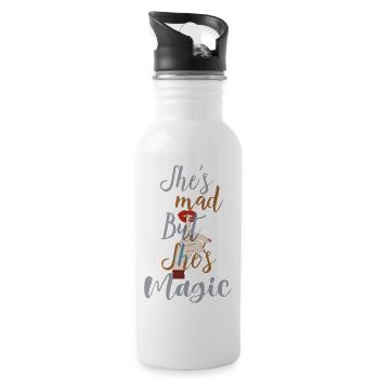 She's Mad but She's Magic: Expressive girls Gifts - Water bottle with straw - white - Right