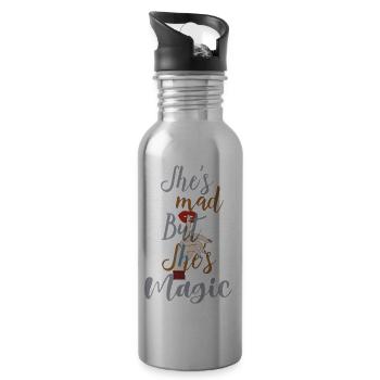 She's Mad but She's Magic: Expressive girls Gifts - Water bottle with straw - silver - Right