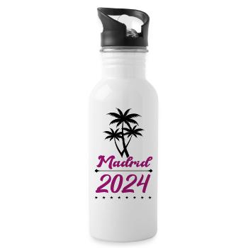 Madrid 2024 - Gourde avec paille intégrée - blanc - Droite