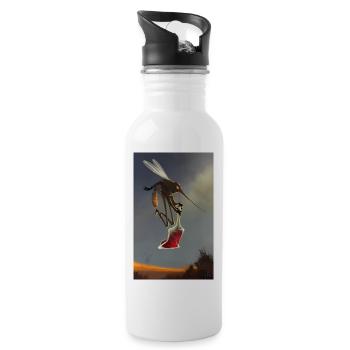 Lebenssaft - Trinkflasche mit integriertem Trinkhalm - Weiß - Rechts