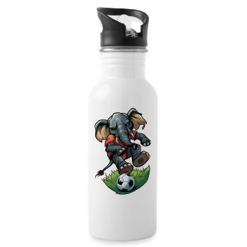 Football Calcio Elephant Elephant Palla - Water bottle with straw - white - Right
