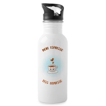 Espresso, Café, Café, Latte, Idée cadeau, Fun - Gourde avec paille intégrée - blanc - Droite