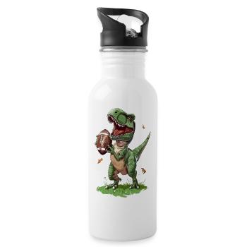 Trex American Football Dino - Water bottle with straw - white - Right