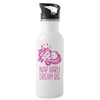 Nap Hard Dream Grand Chat Licorne Endormi - Gourde avec paille intégrée - blanc - Droite