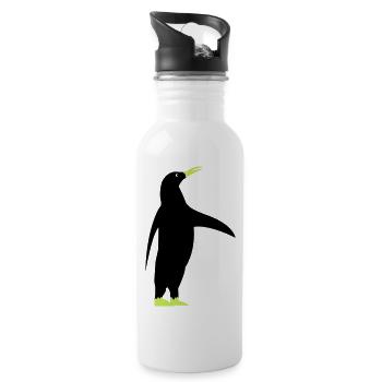 pinguin - Trinkflasche mit integriertem Trinkhalm - Weiß - Rechts