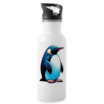 Pingouin - Gourde avec paille intégrée - blanc - Droite