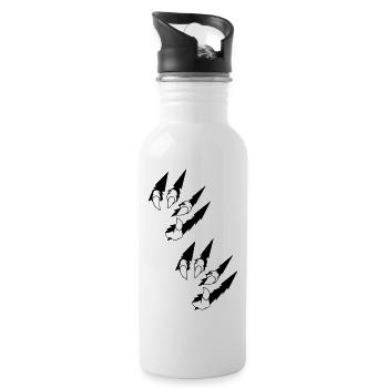 animal claws - Trinkflasche mit integriertem Trinkhalm - Weiß - Rechts
