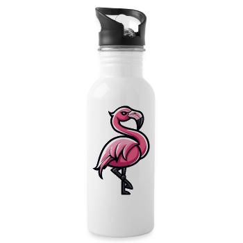 flamingo - Trinkflasche mit integriertem Trinkhalm - Weiß - Rechts