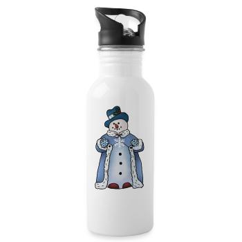 feiner Schneemann - Trinkflasche mit integriertem Trinkhalm - Weiß - Rechts