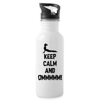 Yoga Meditation Spa Namaste - Water bottle with straw - white - Right