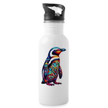 Pingouin - Gourde avec paille intégrée - blanc - Droite
