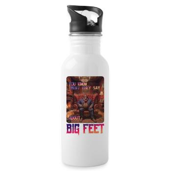 Lustiges Bigfoot-Fuß-Meme - Trinkflasche mit integriertem Trinkhalm - Weiß - Rechts