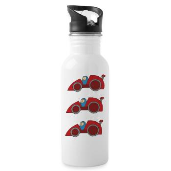 car racing - Water bottle with straw - white - Right