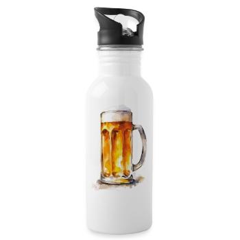 Bière 1 - Gourde avec paille intégrée - blanc - Droite